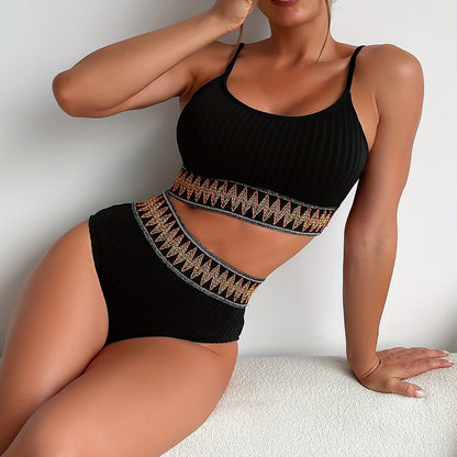 Seraphina® | prążkowany stanik bikini z wysokim stanem i figi
