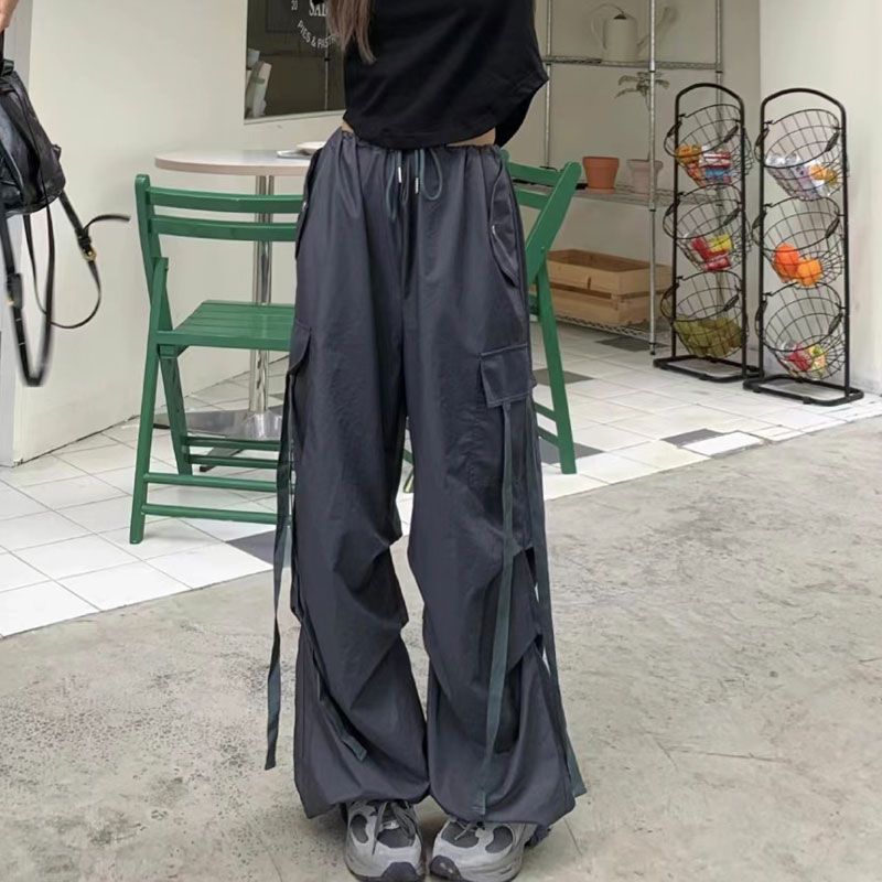 Spodnie Franca - Damskie spodnie typu baggy z dużymi kieszeniami w stylu retro