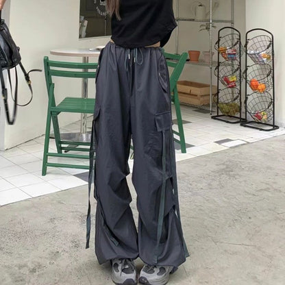 Spodnie Franca - Damskie spodnie typu baggy z dużymi kieszeniami w stylu retro
