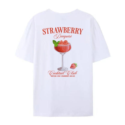 T-shirt - Oversized Daquiri - Bawełna, Unikalny nadruk z tyłu - Idealny na co dzień