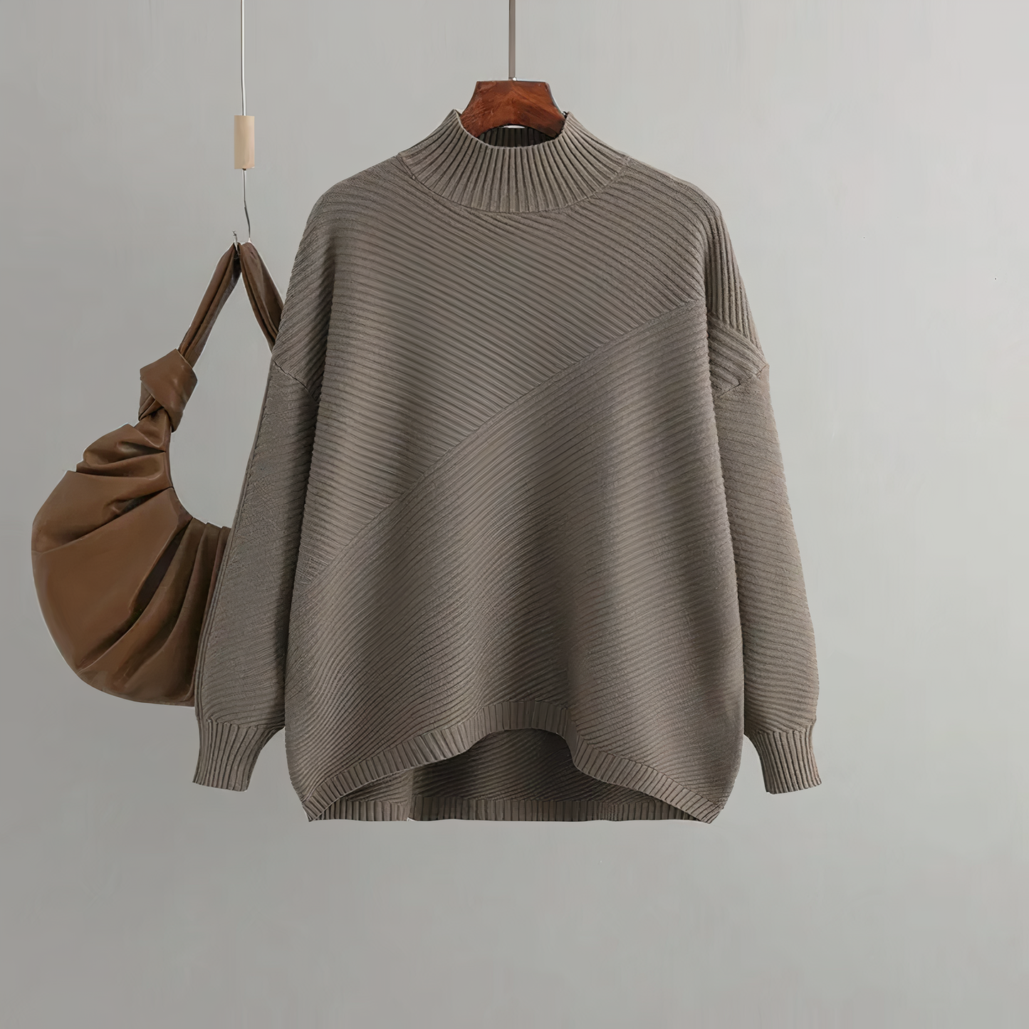 Sweter z dzianiny w stylu vintage - Senna