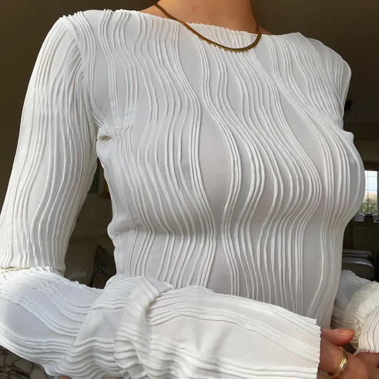 Sabine Corrugated Crop Top | Zabawny i stylowy