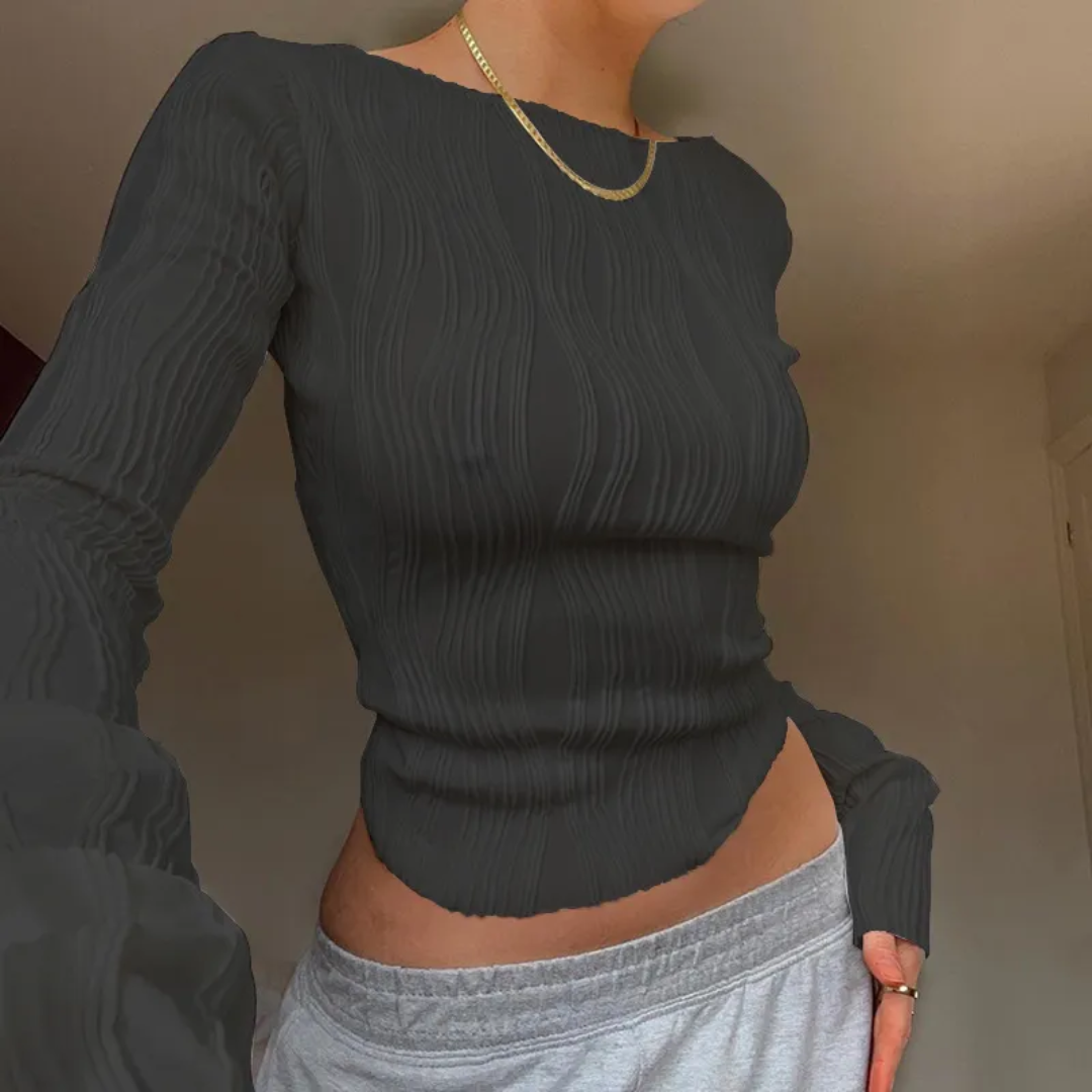 Sabine Corrugated Crop Top | Zabawny i stylowy