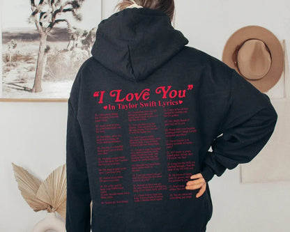 Clara | Bluza z kapturem z hasłem "I Love You" w różnych językach