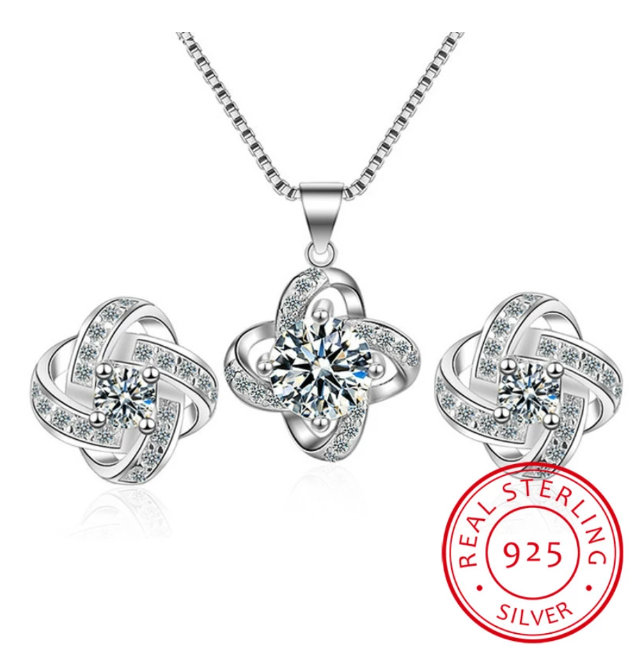 Love knot necklace + earring set | Idealny zestaw na prezent!
