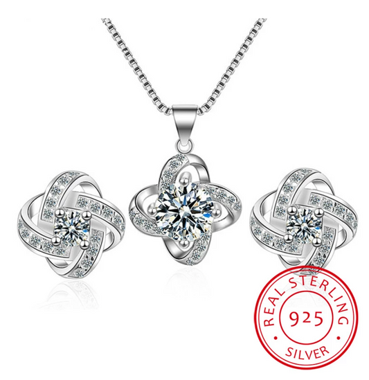 Love knot necklace + earring set | Idealny zestaw na prezent!