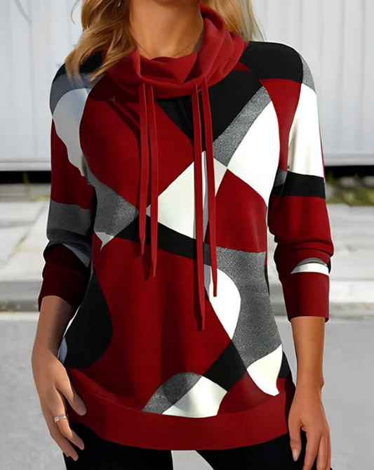 Sweter Vera w kratkę i bluza z kapturem