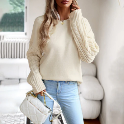 Sweter z dzianiny z długim rękawem
