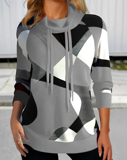 Sweter Vera w kratkę i bluza z kapturem