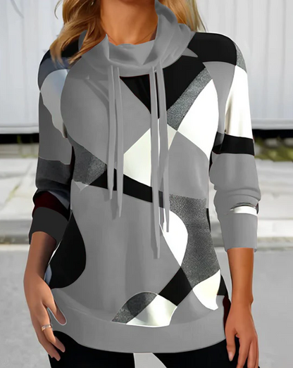 Sweter Vera w kratkę i bluza z kapturem