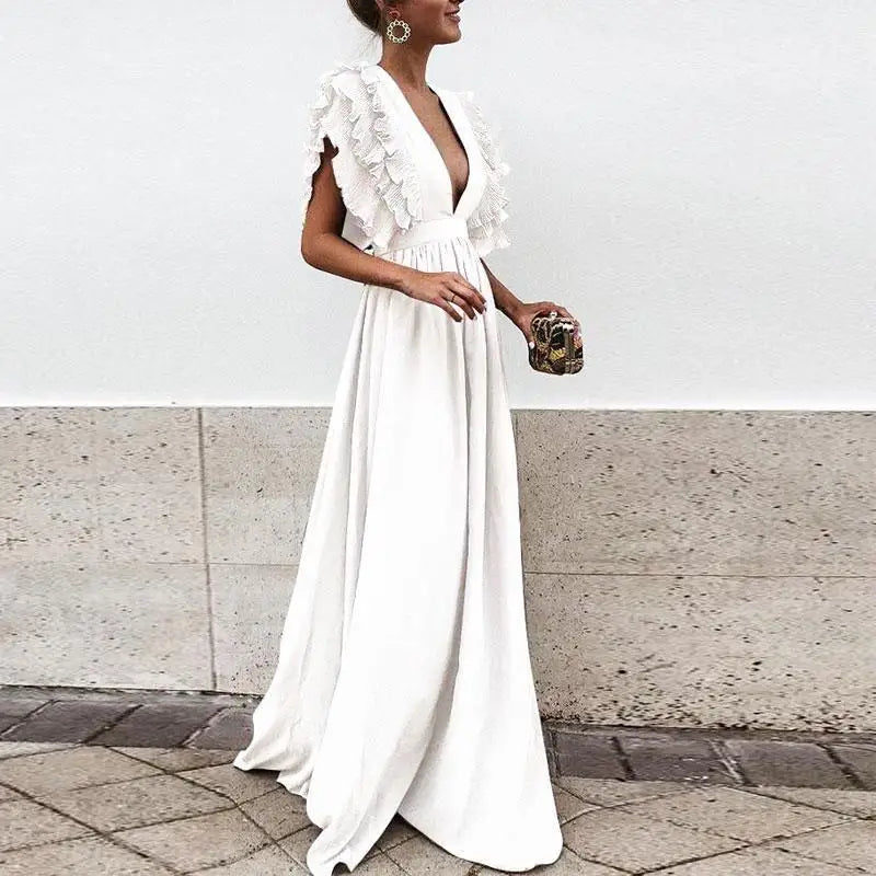 Eva | Elegancka sukienka z marszczonymi rękawami