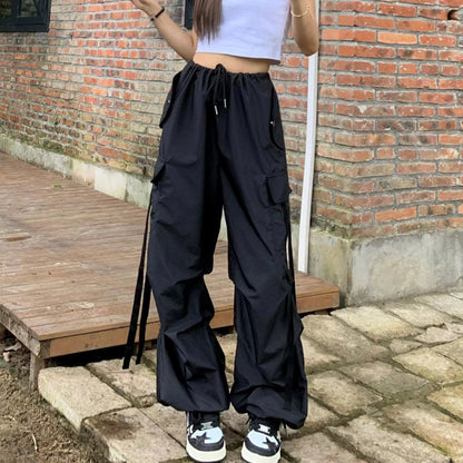 Spodnie Franca - Damskie spodnie typu baggy z dużymi kieszeniami w stylu retro