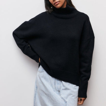 Vanessa - Bawełniany sweter z golfem oversize dla kobiet