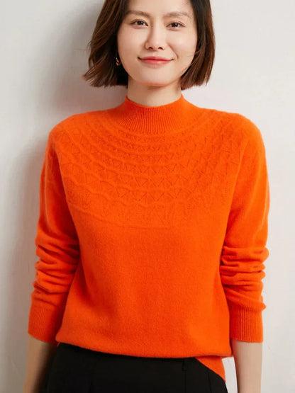 Sweter zimowy Dako z kołnierzem mocca