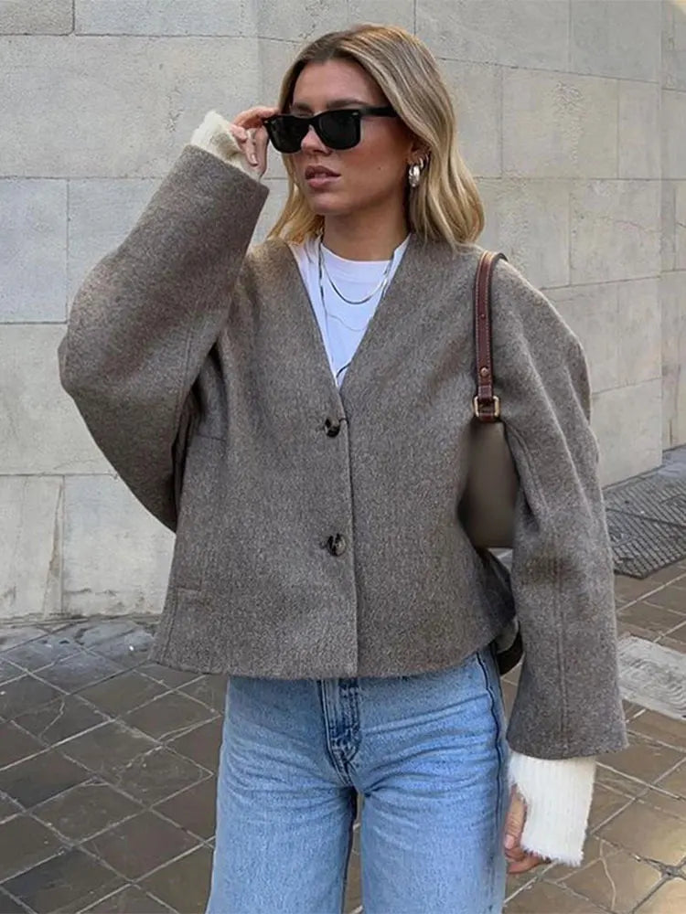 Sadie - przycięta kurtka vintage z zamkiem błyskawicznym