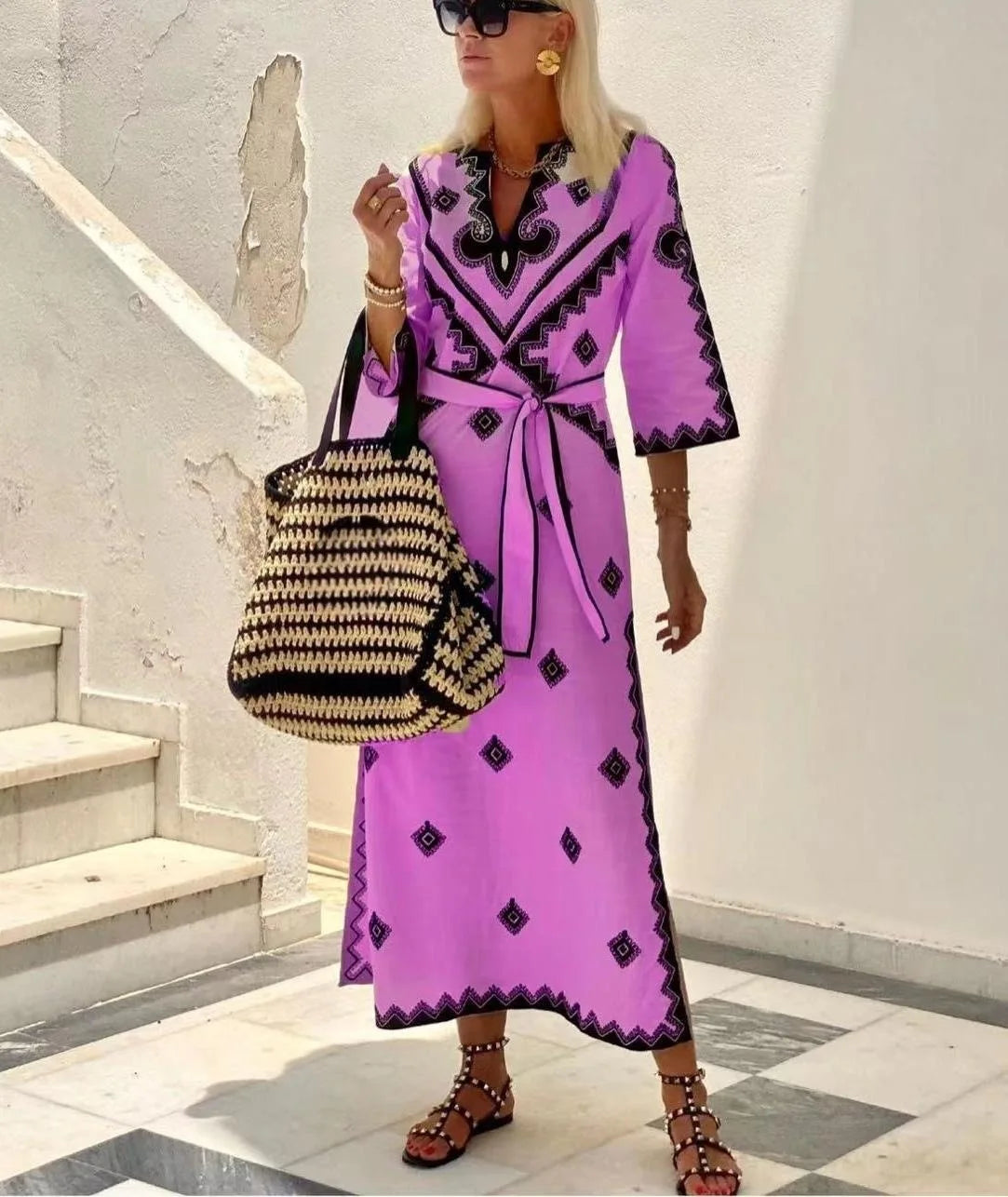 Ariah - Lniana sukienka w stylu vintage