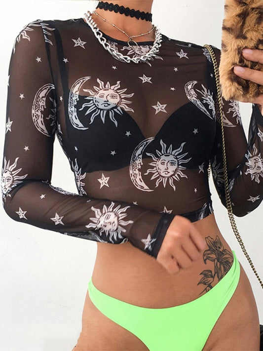 Moon Mesh Top | Stylowy i seksowny