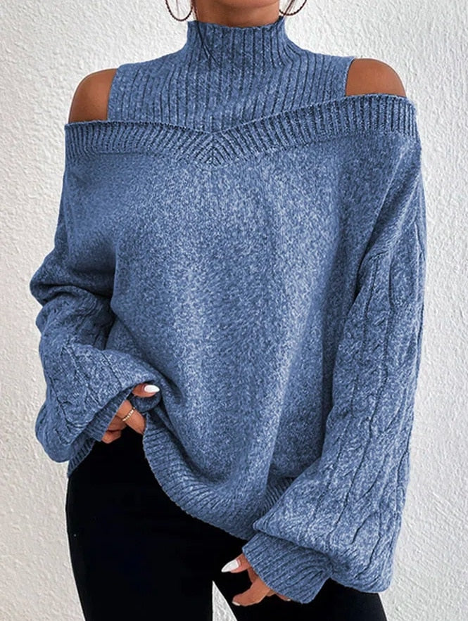 Sweter damski z odkrytymi ramionami