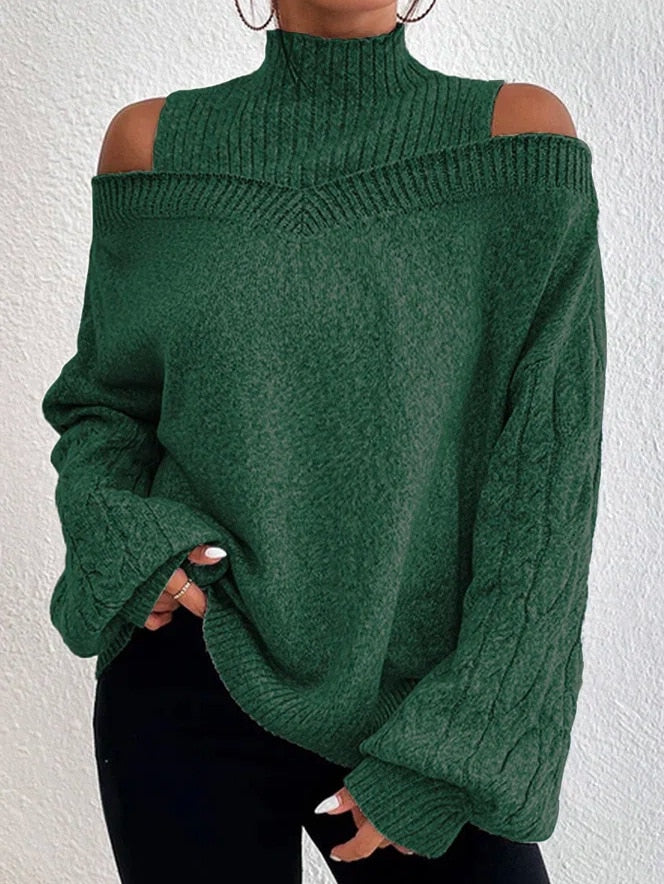 Sweter damski z odkrytymi ramionami