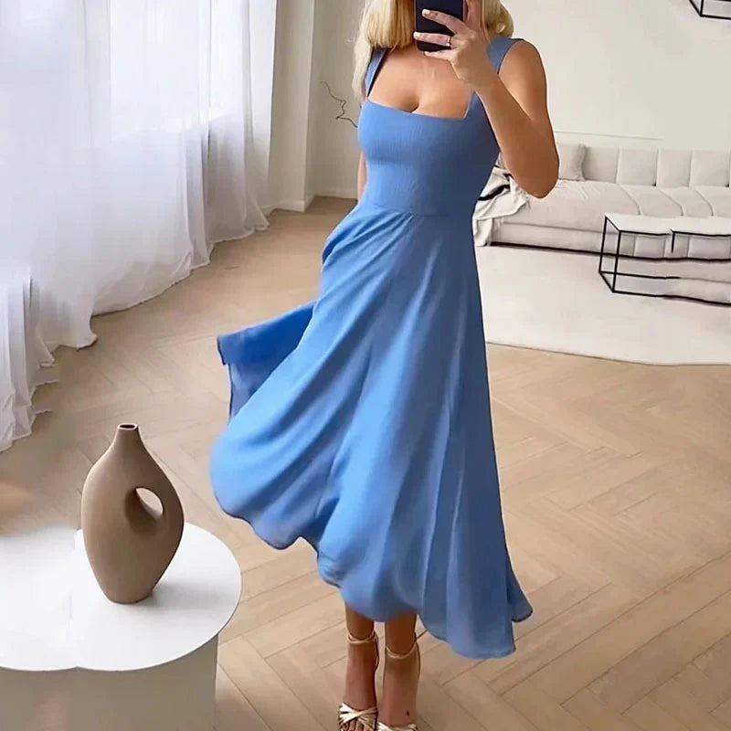 Shirlei - Eleganckie gładkie sukienki bez rękawów dla kobiet