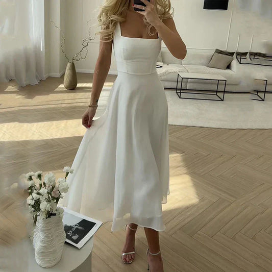 Shirlei - Eleganckie gładkie sukienki bez rękawów dla kobiet