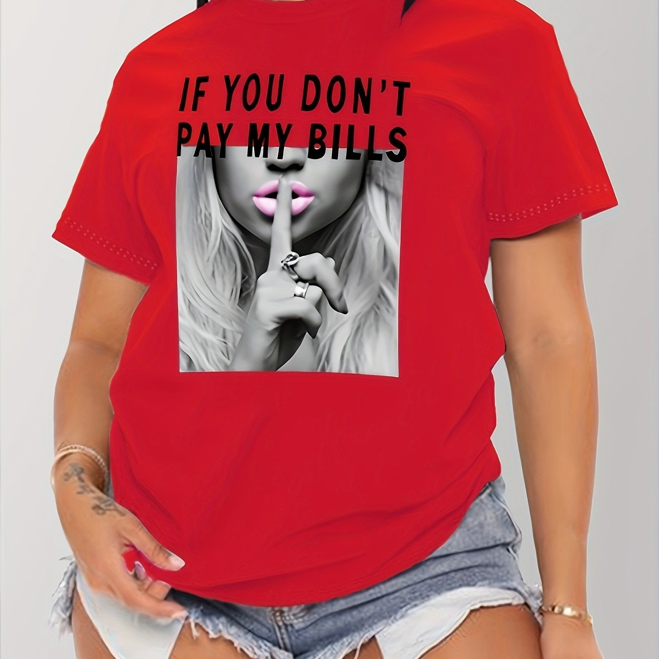 T-shirt z nadrukiem - krótkie rękawy i okrągły dekolt