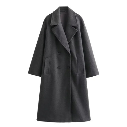 Szykowna długa kurtka damska | Elegancki design - Ciepły płaszcz zimowy