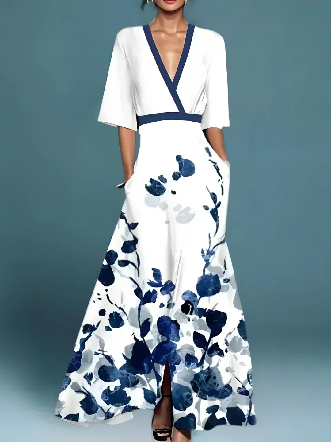 Elegancka sukienka w kwiaty do torebki