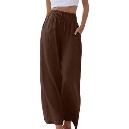 Mila | Szerokie spodnie ze sznurkiem | Casual Comfort | Przewiewna wiskoza