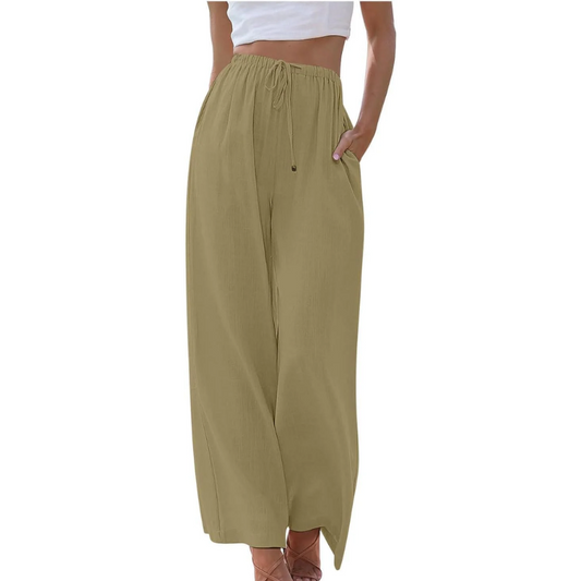 Mila | Szerokie spodnie ze sznurkiem | Casual Comfort | Przewiewna wiskoza