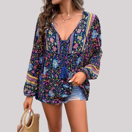 ByJules - Bluzka w stylu boho z wzorem paisley