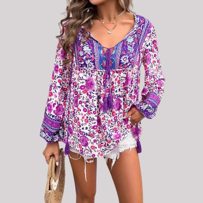 ByJules - Bluzka w stylu boho z wzorem paisley