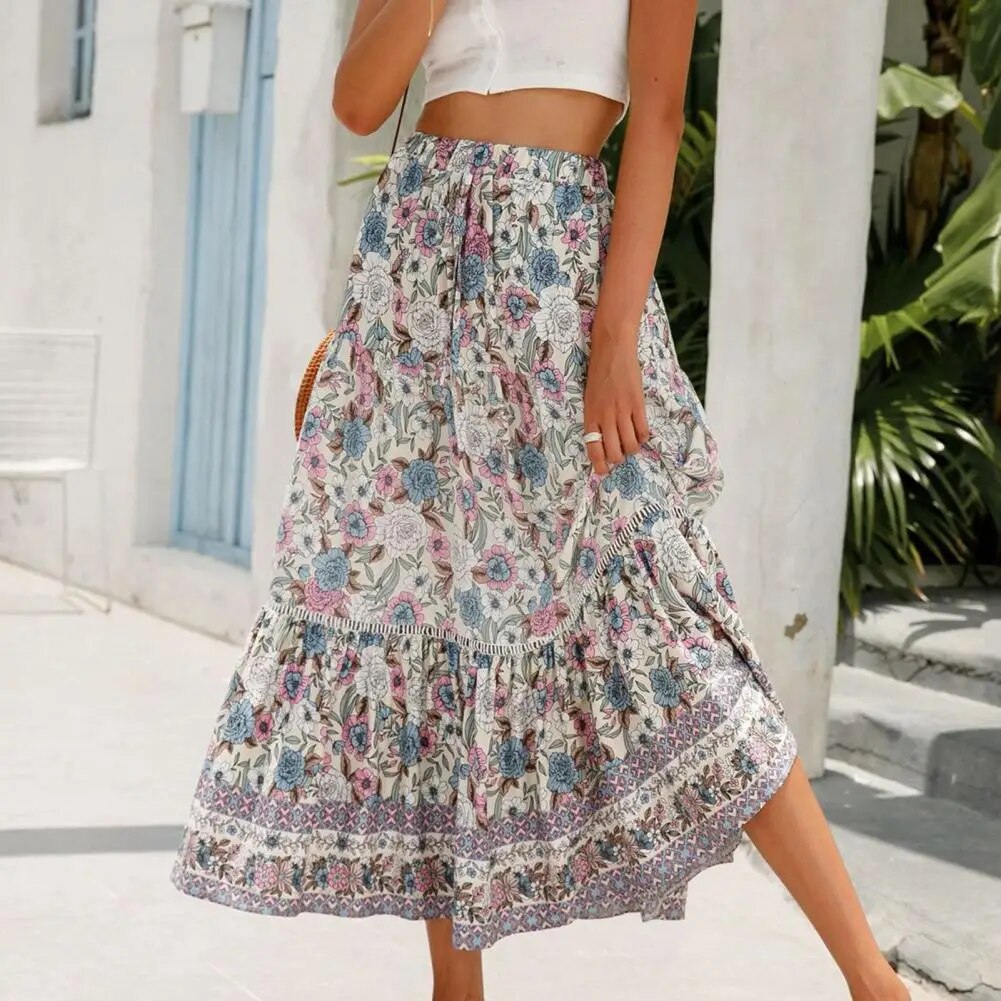 Victoria - Elegancka spódnica maxi z koronkowymi detalami