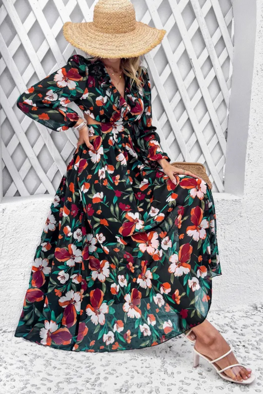 Sukienka z długim rękawem Valena | Florals Print