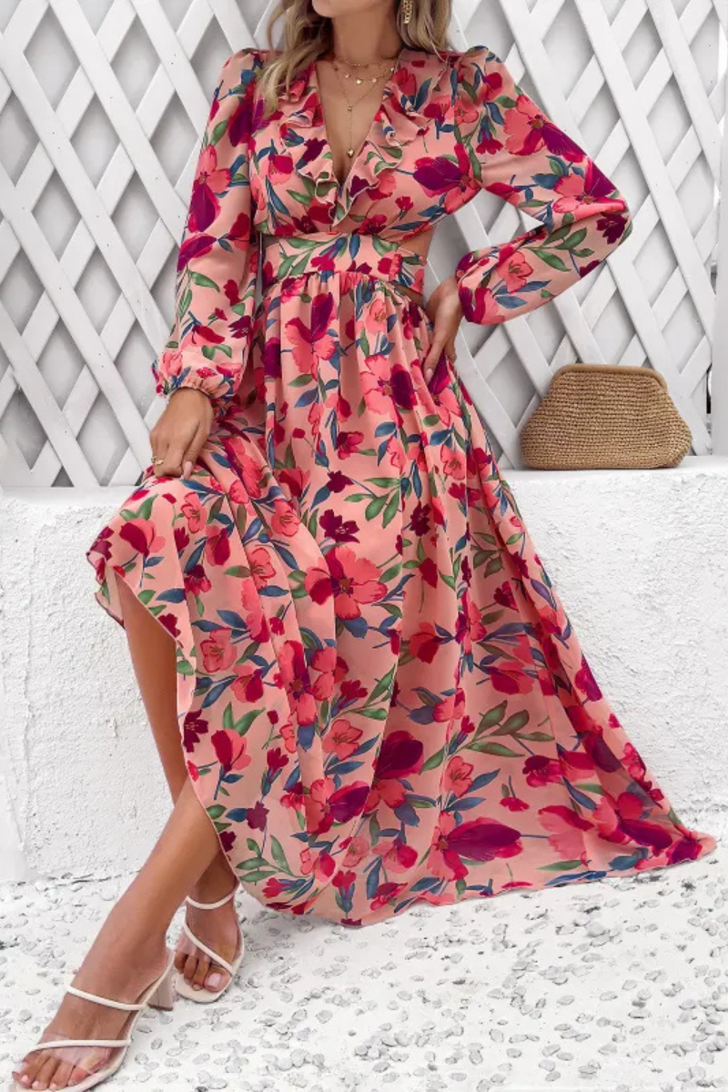 Sukienka z długim rękawem Valena | Florals Print