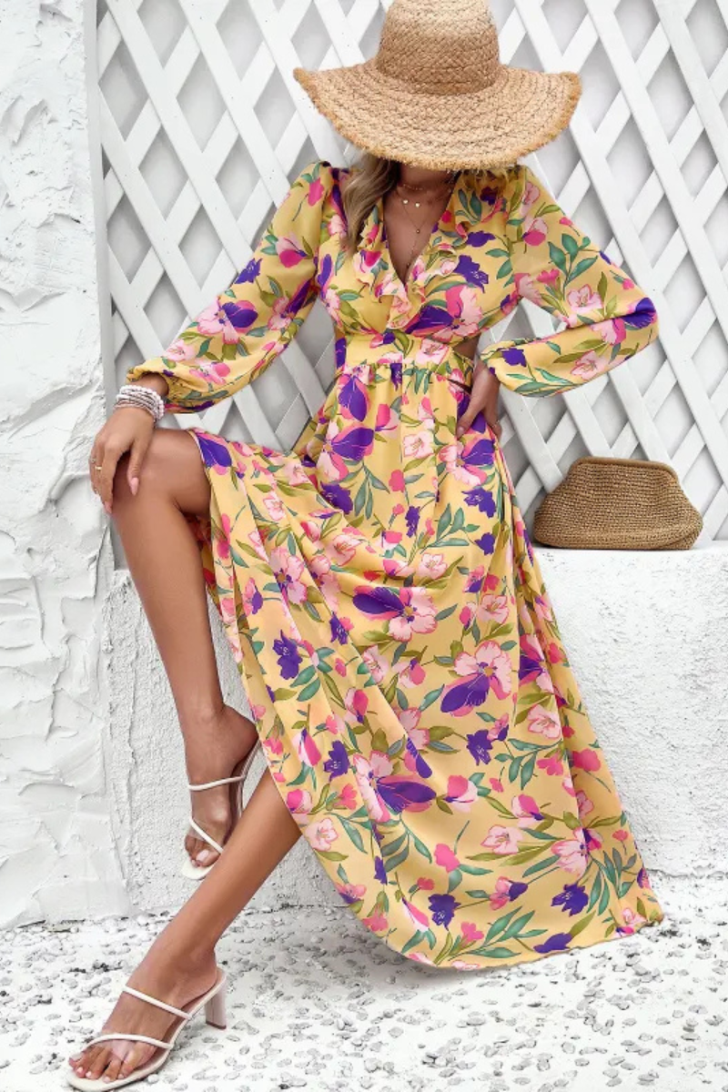 Sukienka z długim rękawem Valena | Florals Print
