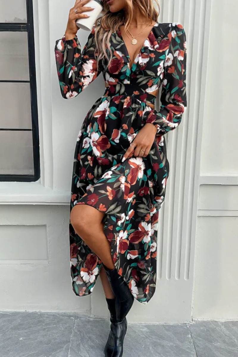 Sukienka z długim rękawem Valena | Florals Print