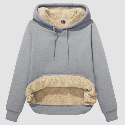 Nadine - Bluza Sherpa z polarową podszewką i kieszenią