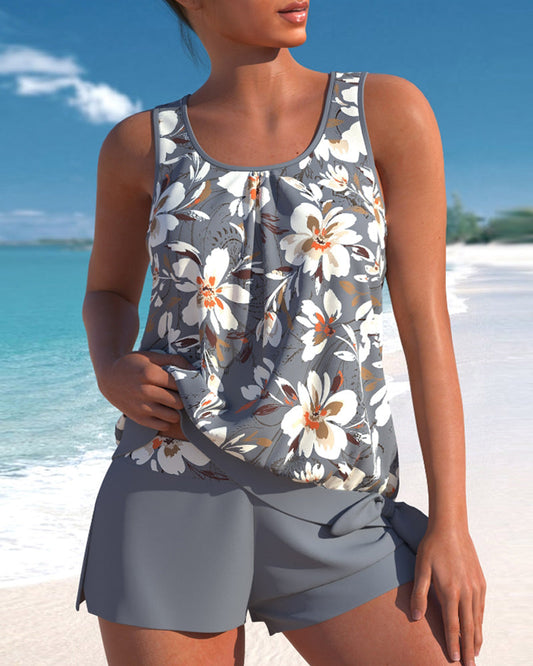 Tankini z kwiatowym nadrukiem