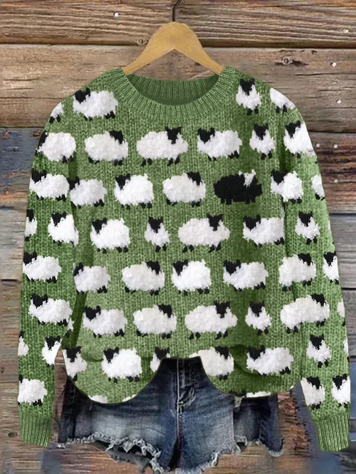 Susan - przytulny sweter z owczej skóry w stylu vintage