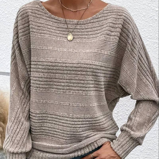 Stylowy wiosenny sweter damski Amara z okrągłym dekoltem