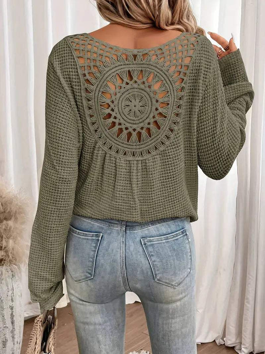 Sweter damski z dzianiny V-Neck