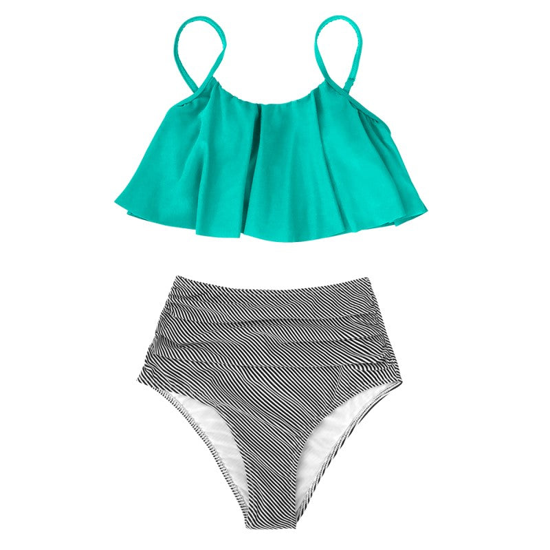 Kolorowe bikini z falbankami