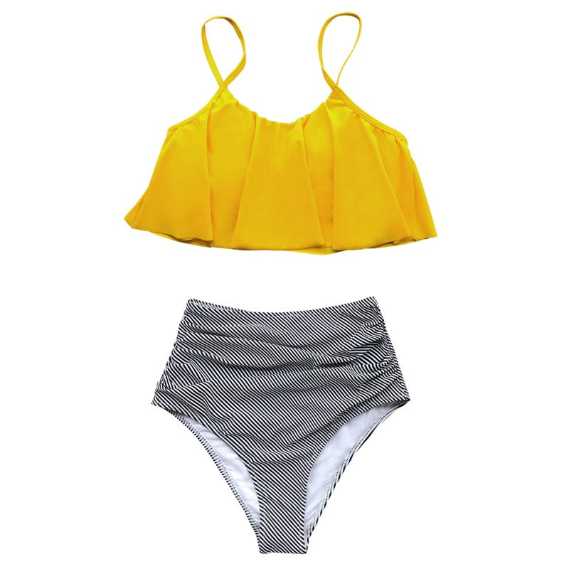 Kolorowe bikini z falbankami