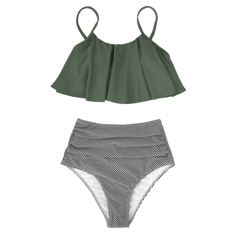 Kolorowe bikini z falbankami