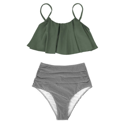 Kolorowe bikini z falbankami