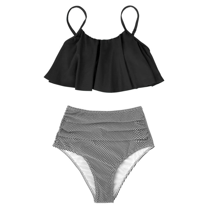 Kolorowe bikini z falbankami