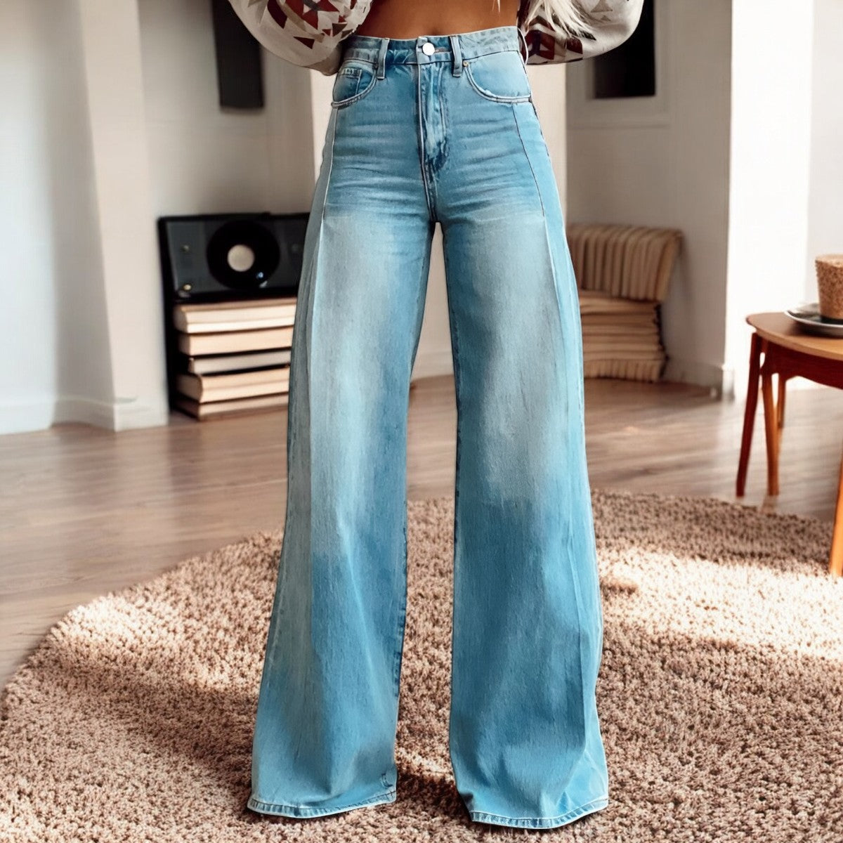 Luna | Szerokie spodnie z kwiatowym nadrukiem | Boho Chic | Miękki materiał