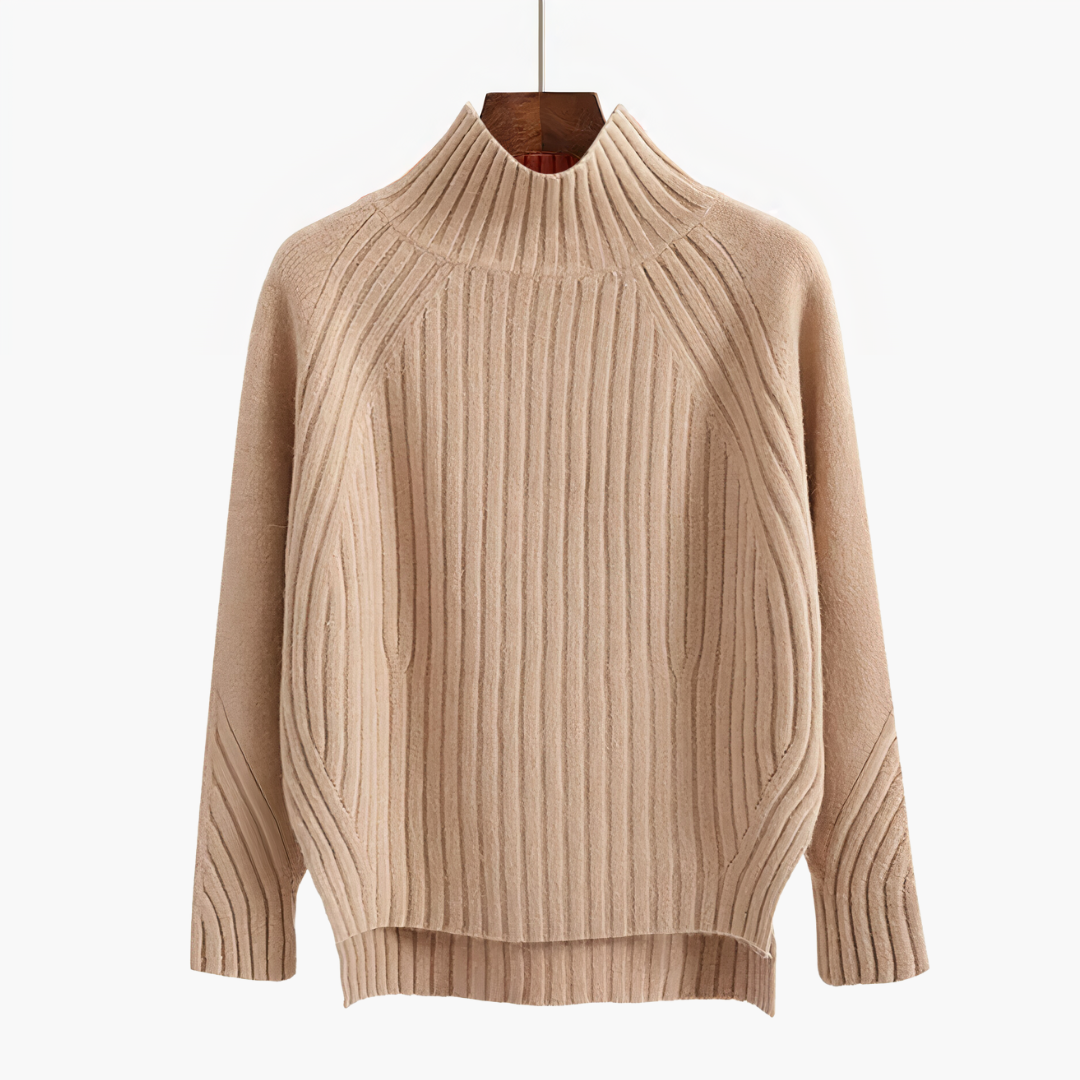 SWETER Z DZIANINY AYA™ Z OKRĄGŁYM DEKOLTEM