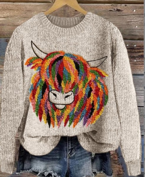 Sweter Calista w stylu kowbojskim z haftem